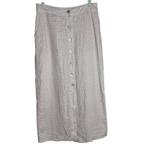 Rachel Zoe 100% Linen Button Front Midi Skirt - Size 2